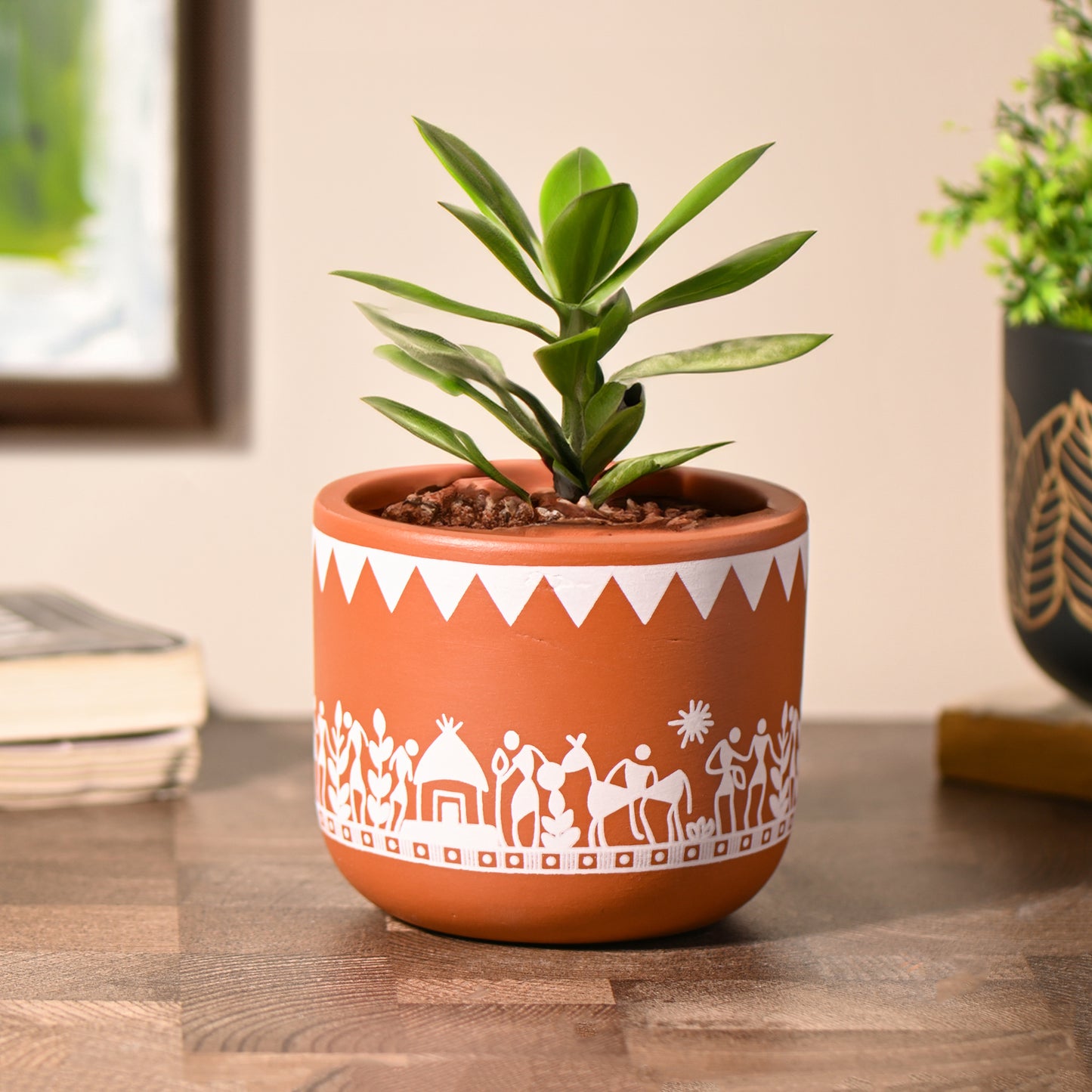 Mandala small Room/Table Planter, Handcrafted Terracotta Planter (Plant not included)