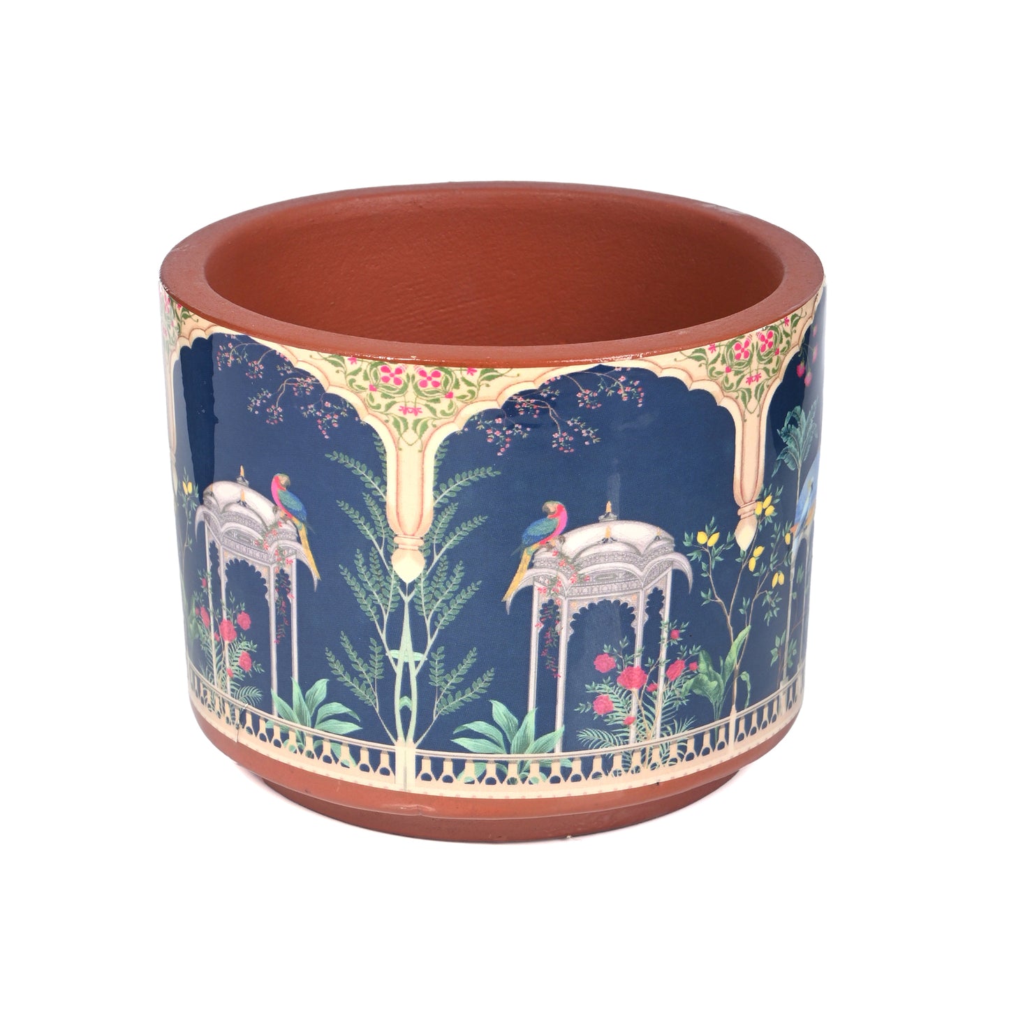 Peacock Printed small Room/Table Planter, Handcrafted Terracotta Planter (Plant not included)
