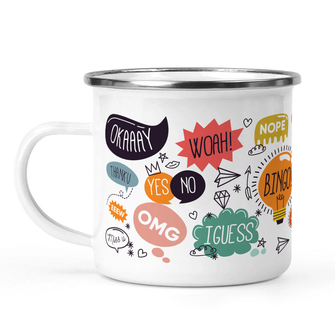 Quotes Stainless Steel Enamel Coffee Mug