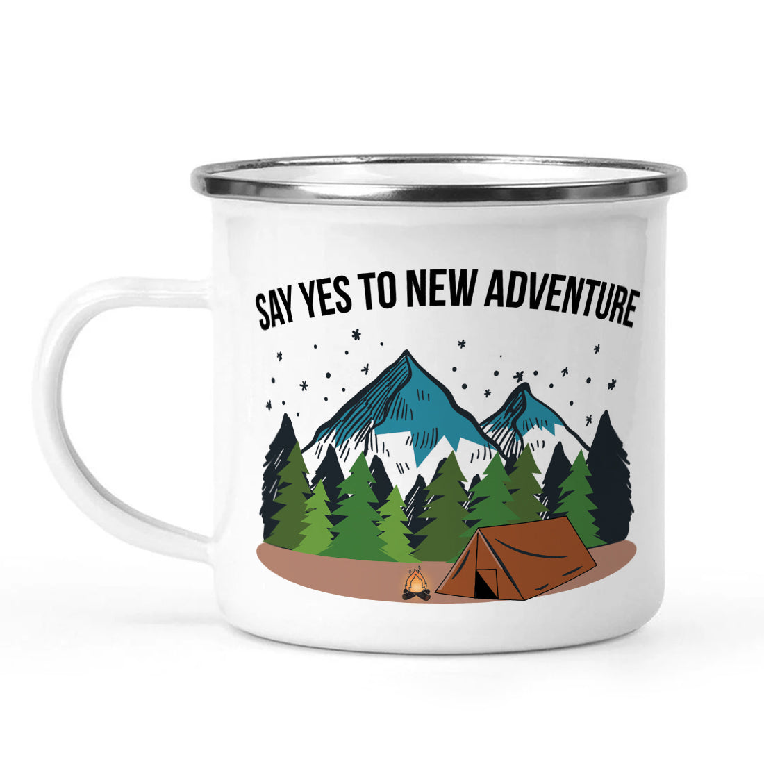 Wanderlust Stainless Steel Enamel Coffee Mug