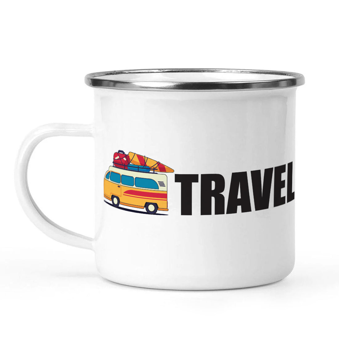 Live to Travel Stainless Steel Enamel Designer Coffee Mug