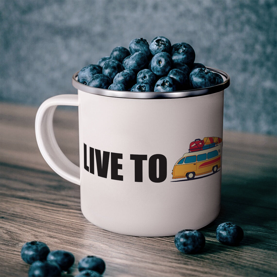 Live to Travel Stainless Steel Enamel Designer Coffee Mug