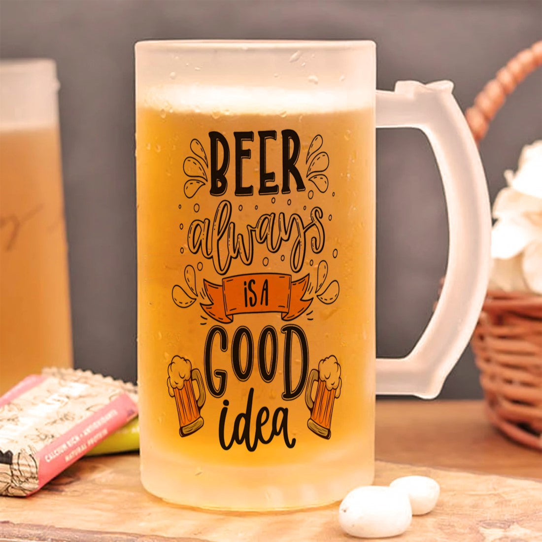 Beer is always A Good Idea Frosted Printed Beer Mug