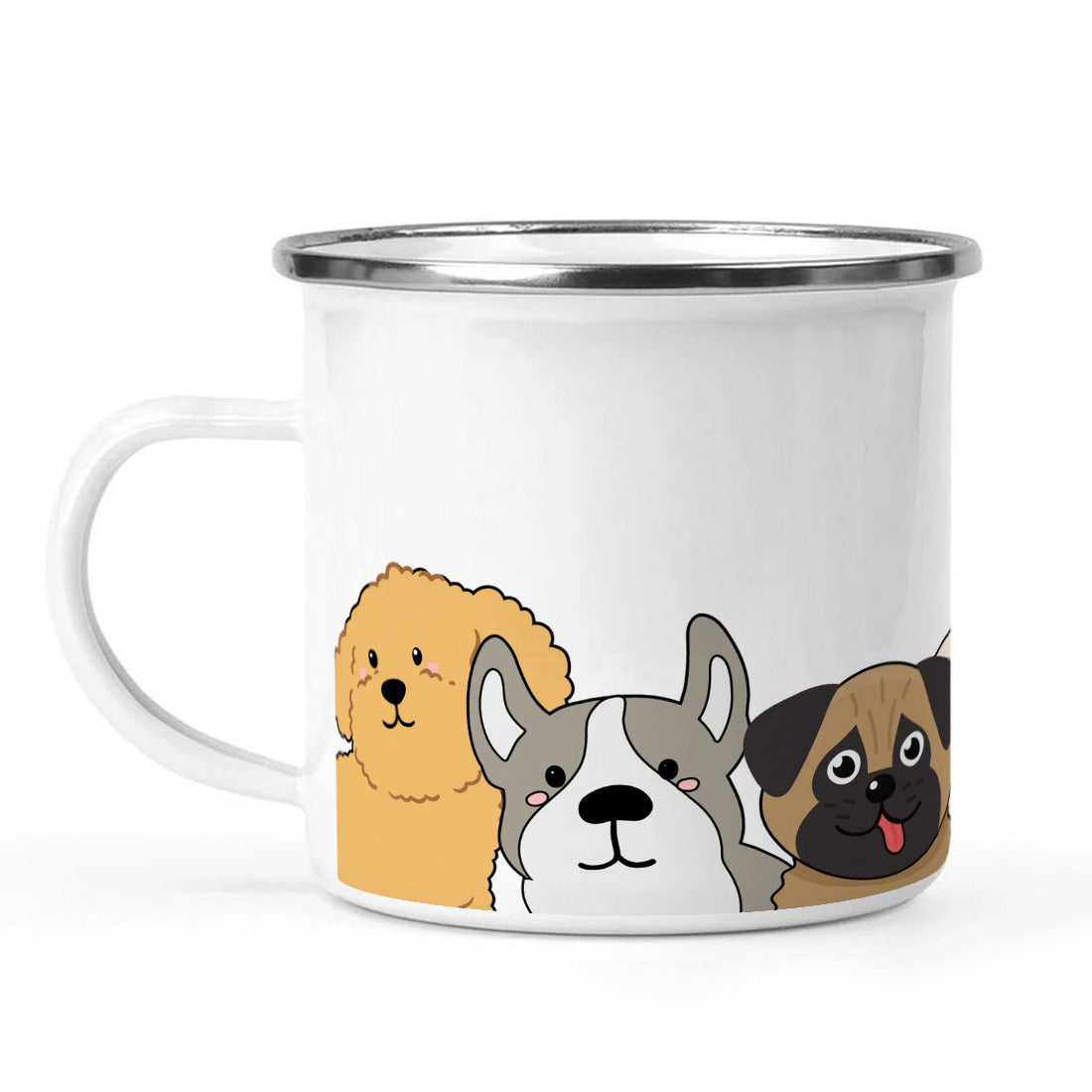 Dogs Stainless Steel Enamel Coffee Mug