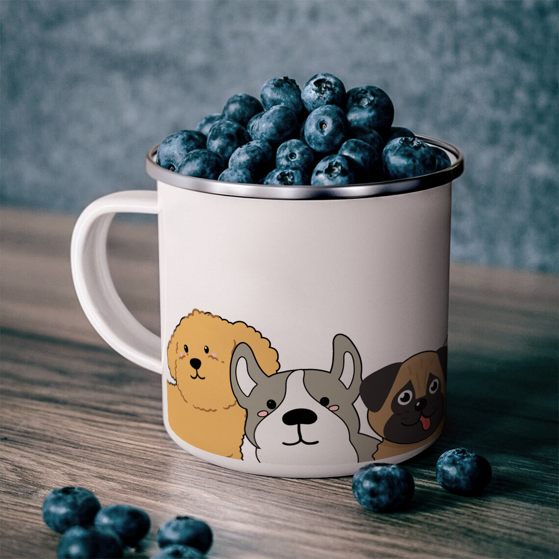 Dogs Stainless Steel Enamel Coffee Mug