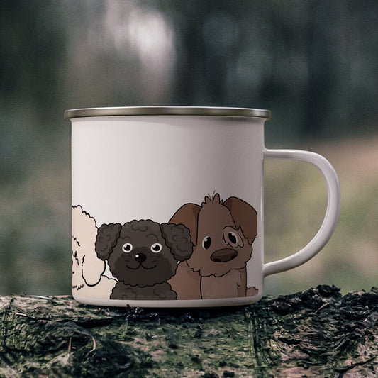 Dogs Stainless Steel Enamel Coffee Mug