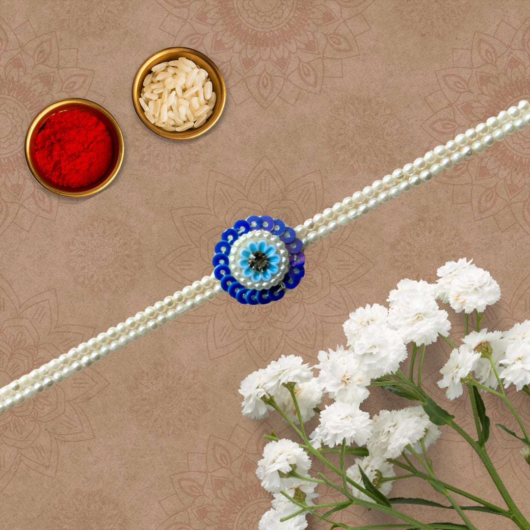 White Beads rakhi