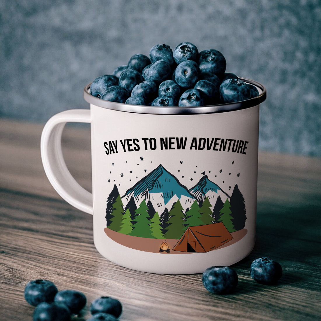 Wanderlust Stainless Steel Enamel Coffee Mug