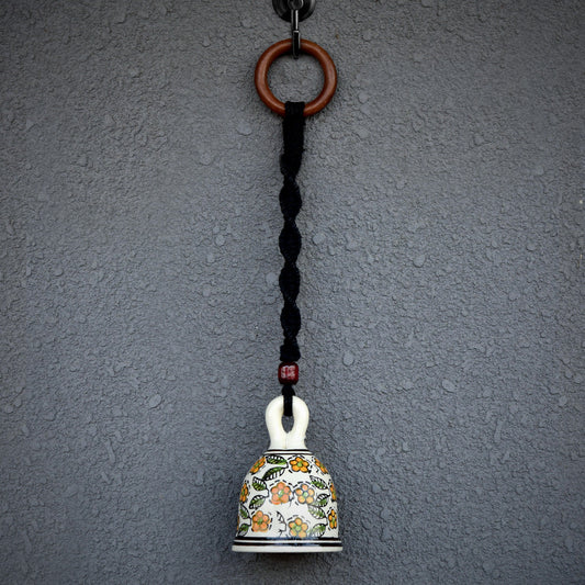 Black Handmade Macrame Ceramic Bells Bohemian Home Wall Décor