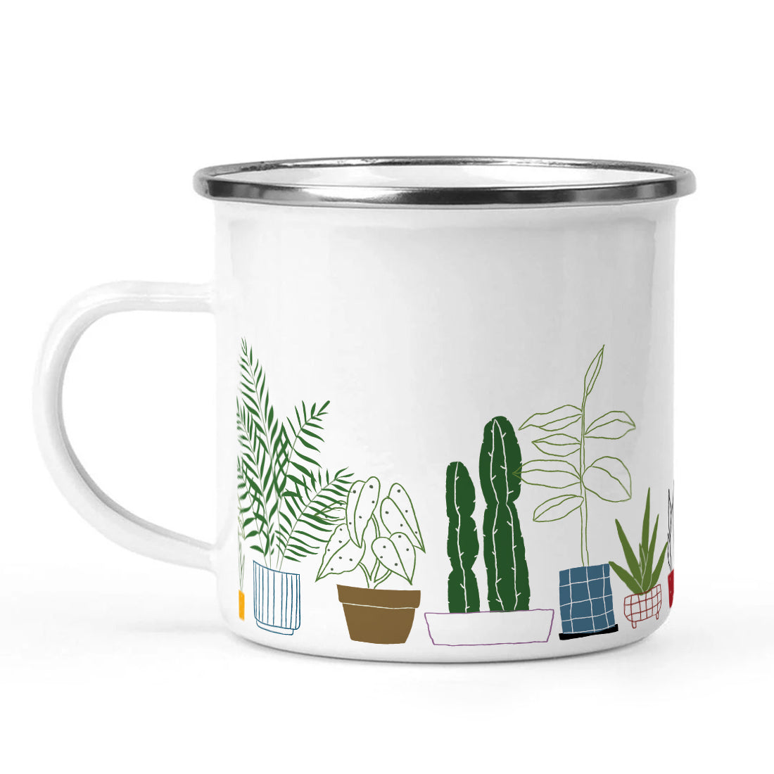 Plant Stainless Steel Enamel Coffee Mug