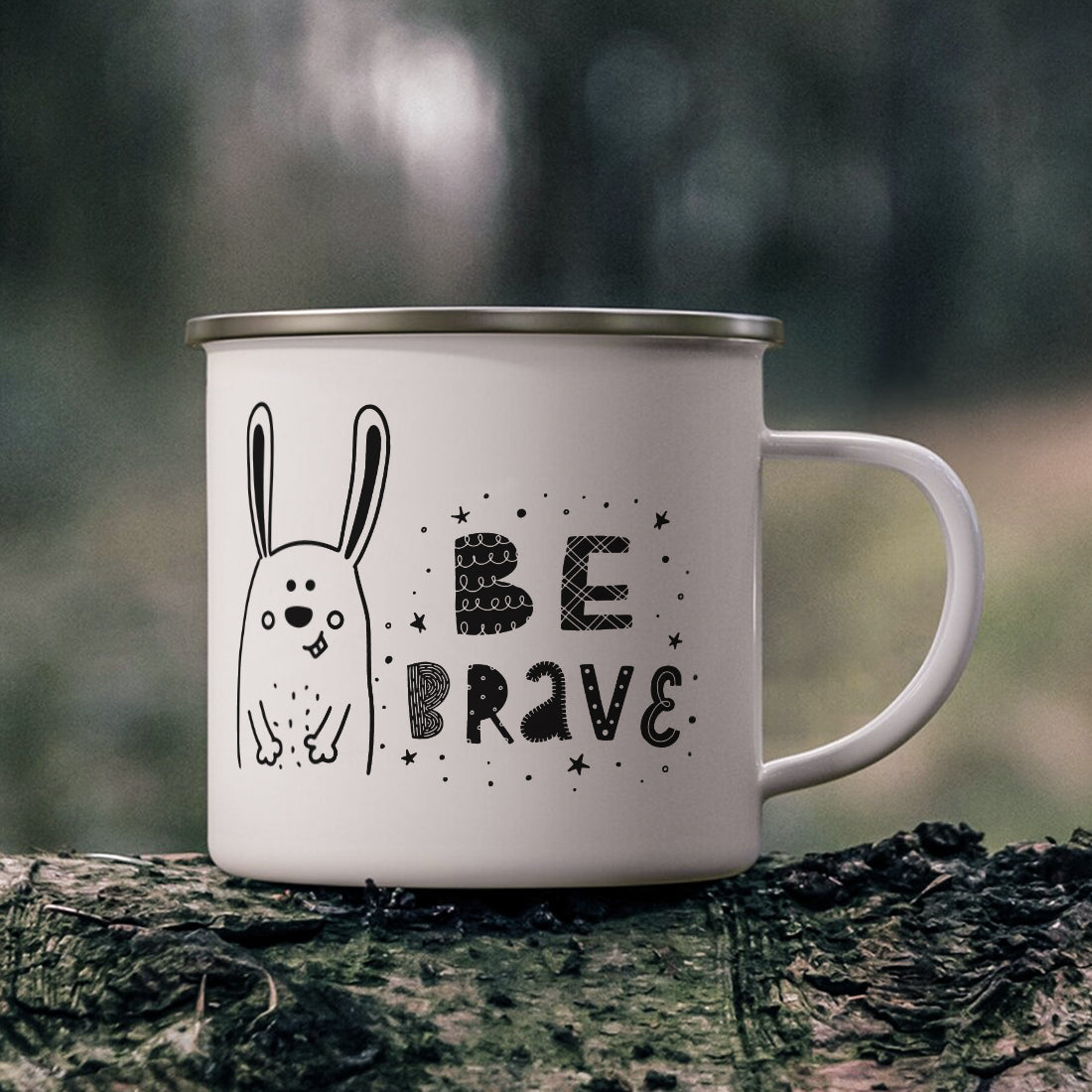 Be Brave Stainless Steel Enamel Coffee Mug