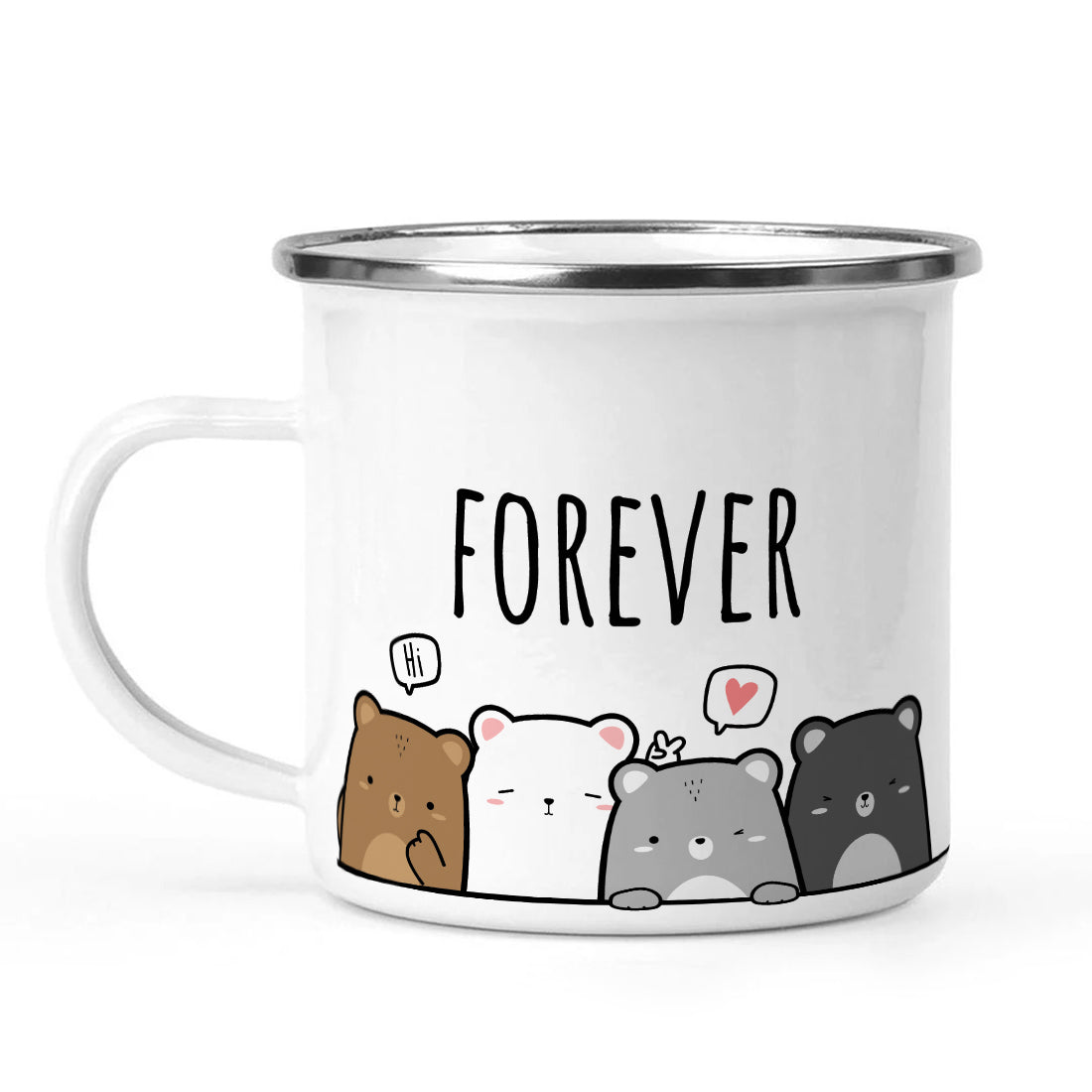 Teddy Forever Stainless Steel Enamel Designer Coffee Mug