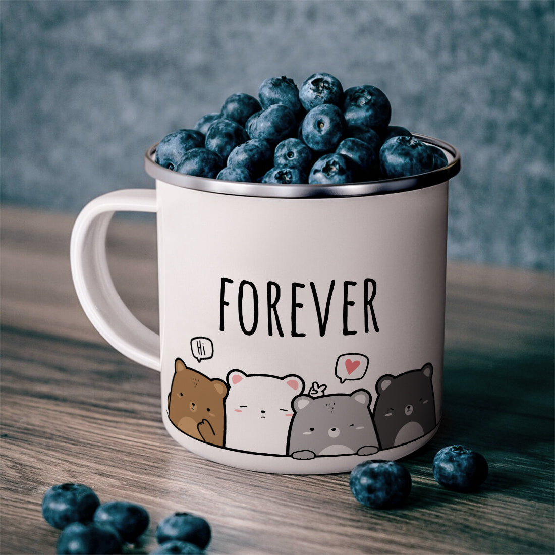 Teddy Forever Stainless Steel Enamel Designer Coffee Mug