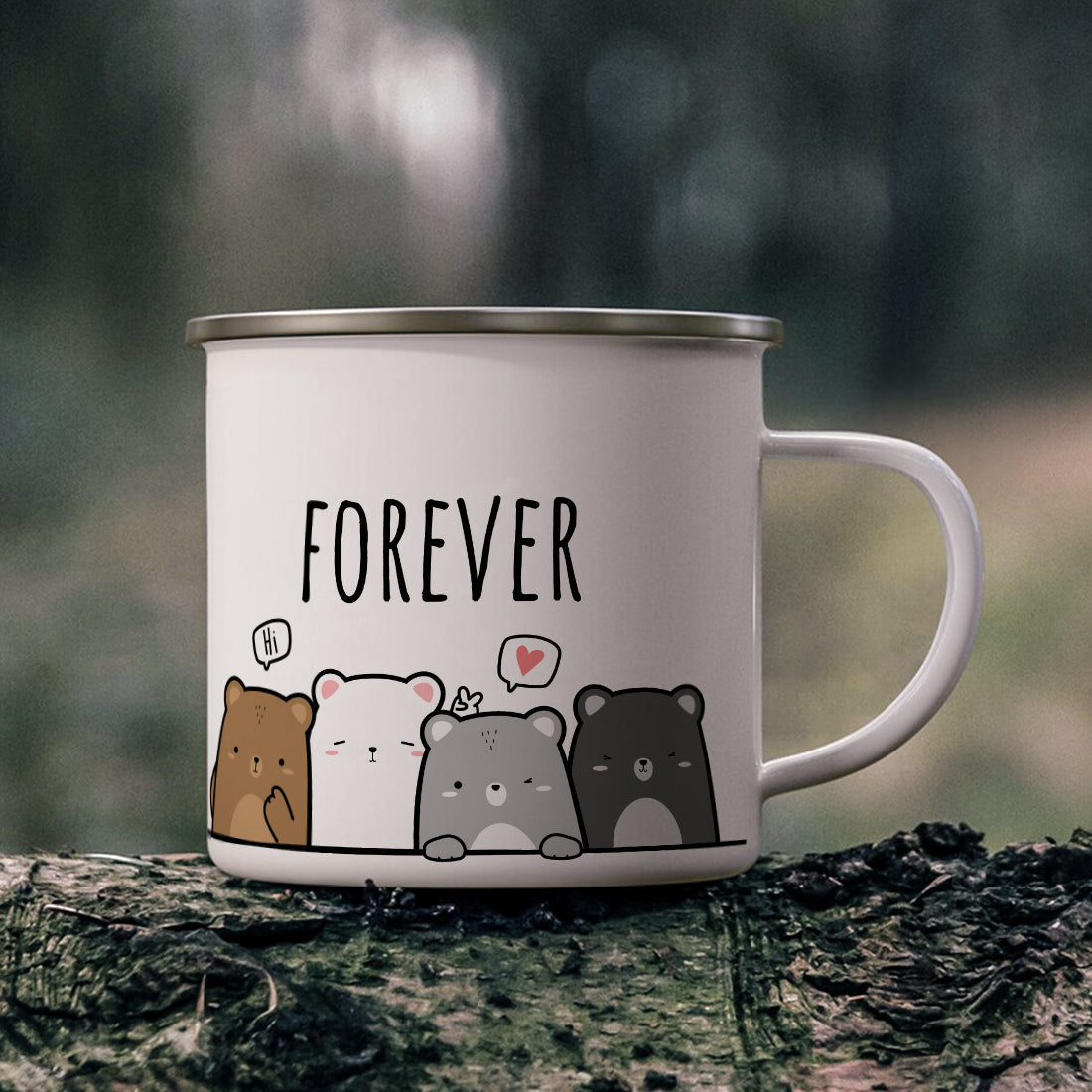 Teddy Forever Stainless Steel Enamel Designer Coffee Mug