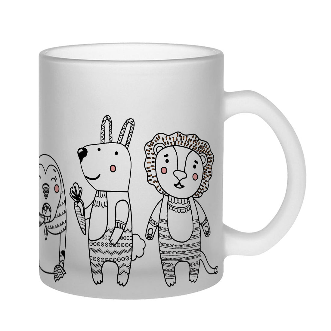 Animal Frosted Glass Coffee Mug