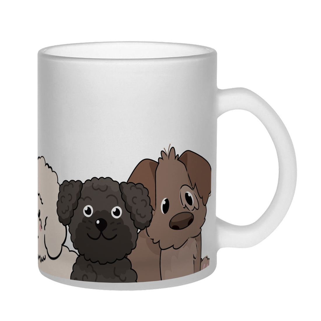 Dogs Frosted Glass Coffee Mug