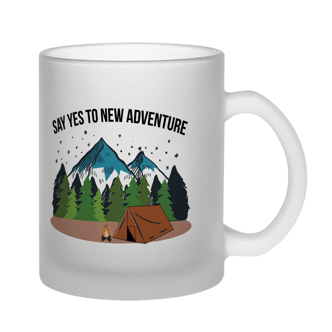 Wanderlust Frosted Glass Coffee Mug