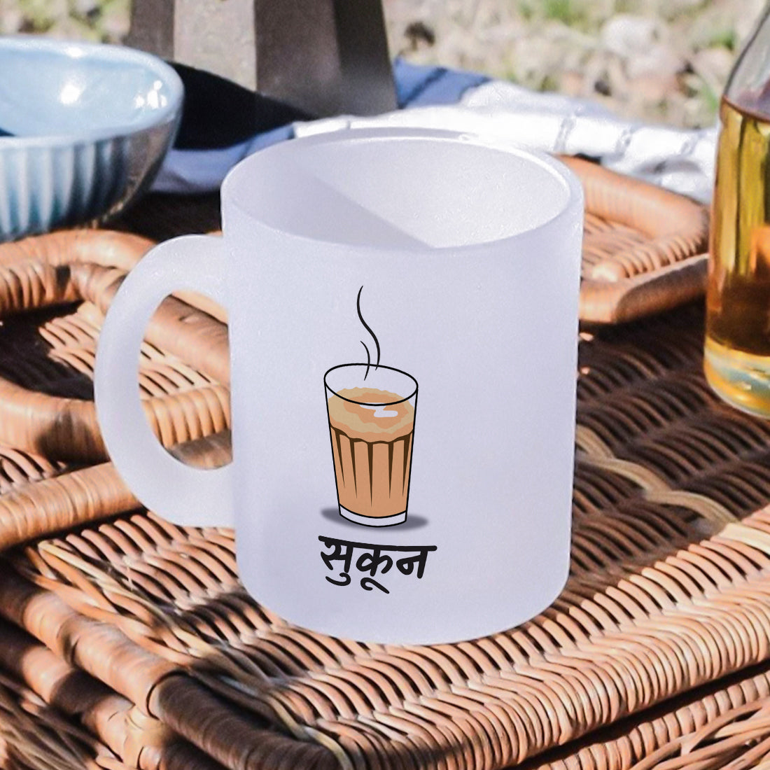 Chai = Sukoon Frosted Glass Coffee Mug