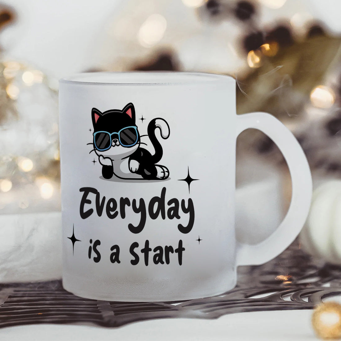 Everyday is a Start Frosted Glass Coffee Mug