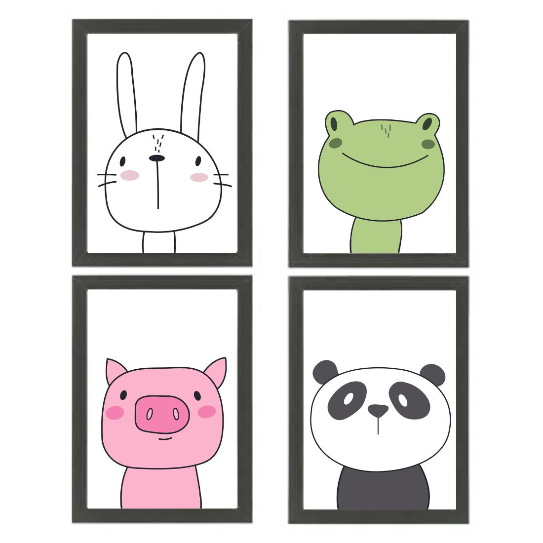 Animal Portraits for Kids Set of 4