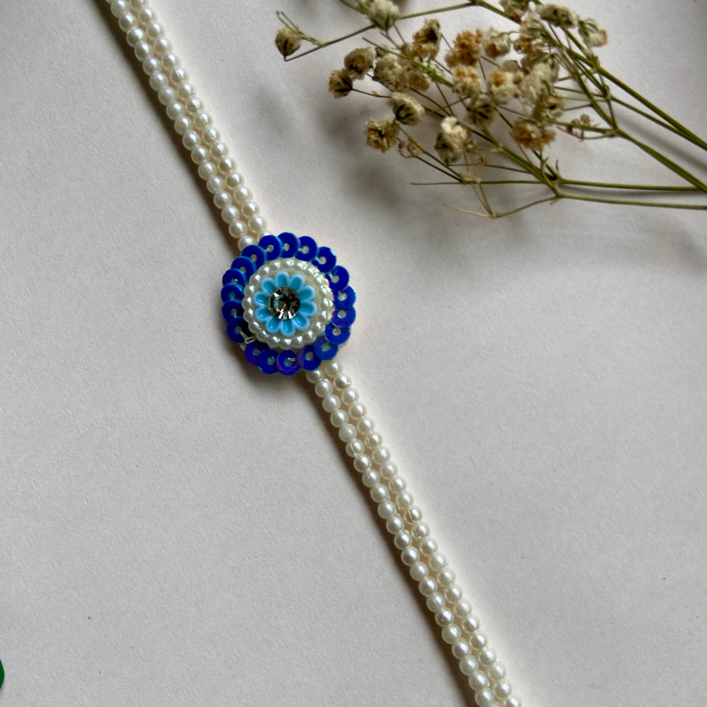 White Beads rakhi