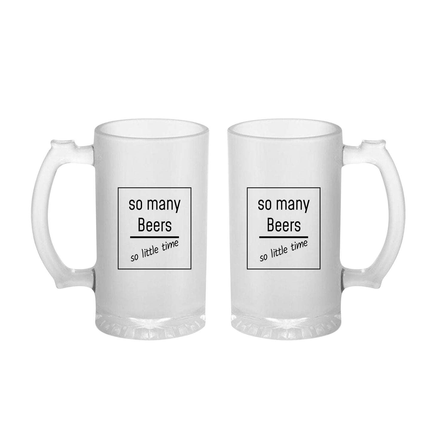 So Many Beers Frosted Printed Beer Mug