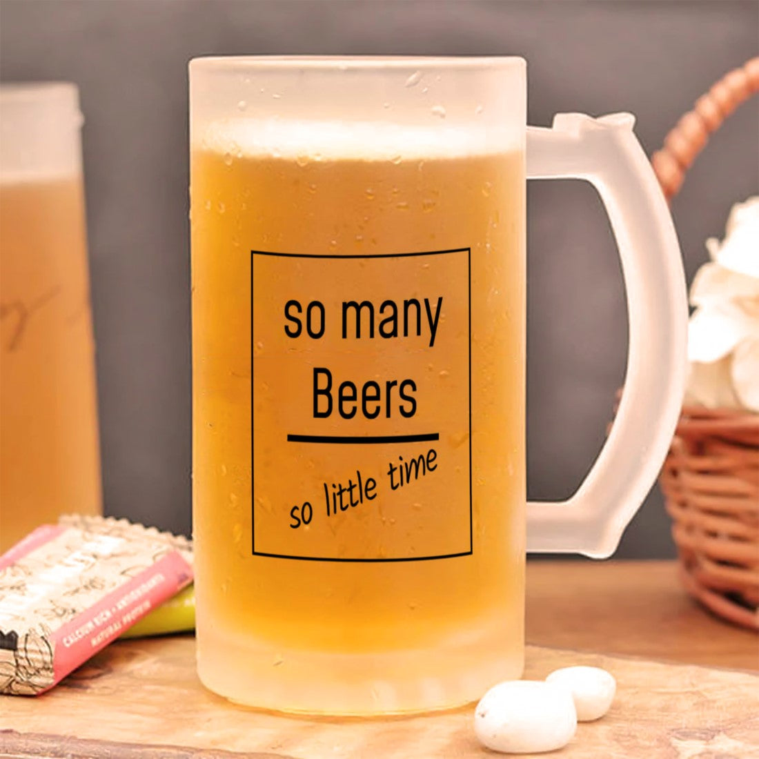 So Many Beers Frosted Printed Beer Mug