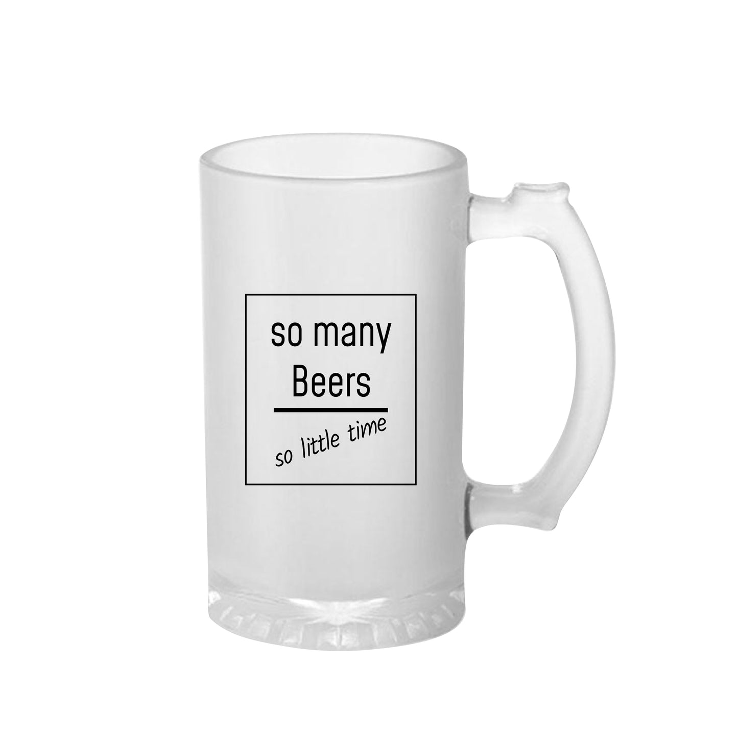 So Many Beers Frosted Printed Beer Mug