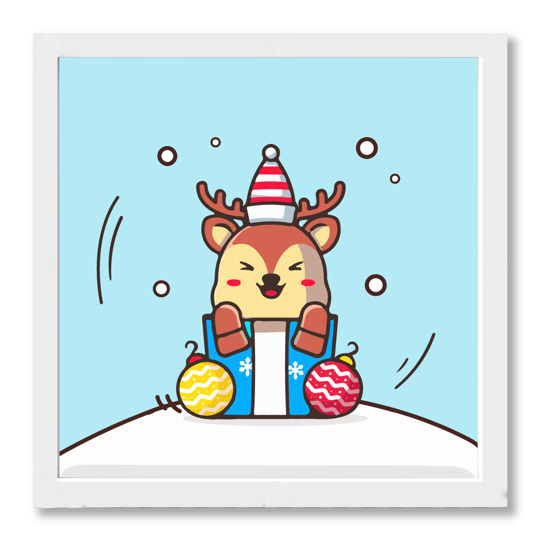 Cute Reindeer Christmas Poster frame