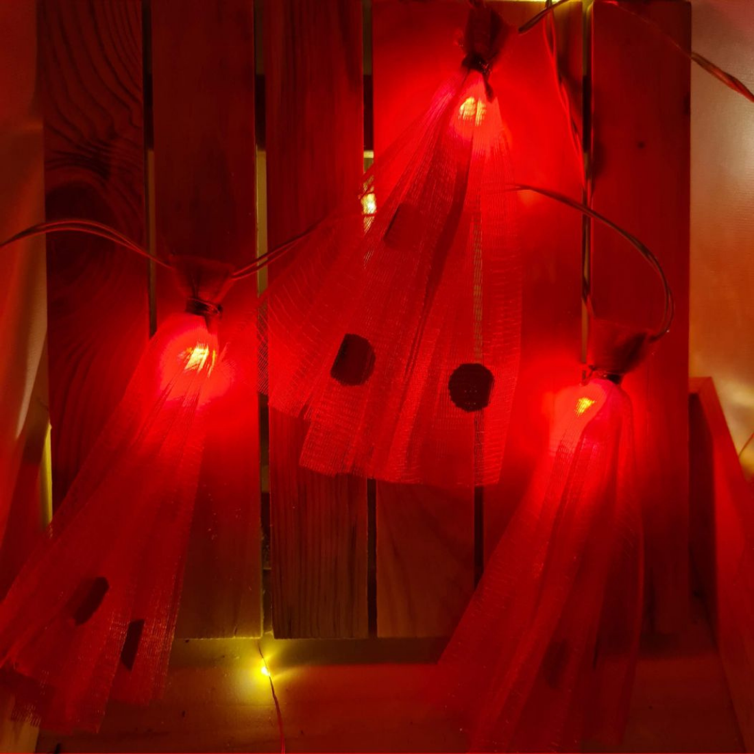 Red Potli String Light Handcrafted Decorated Hanging Light