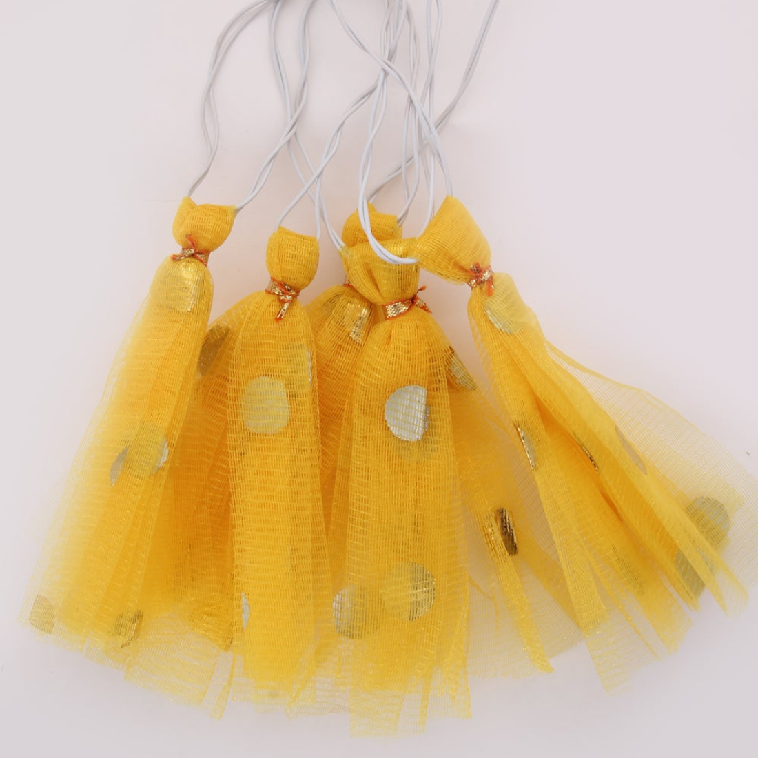 Yellow Potli String Light Handcrafted Decorated Hanging Light