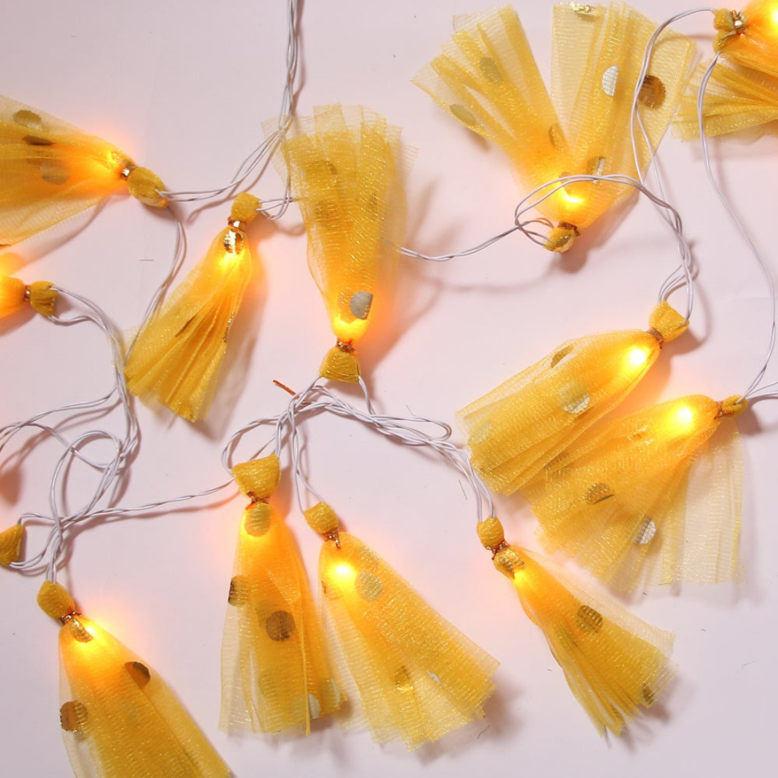 Yellow Potli String Light Handcrafted Decorated Hanging Light