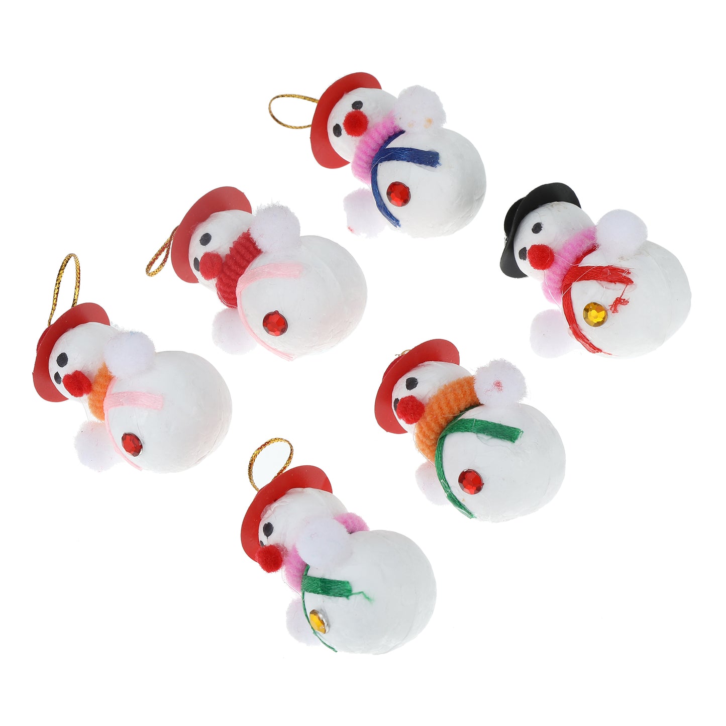 Merry Christmas Decor Snowman Hanging Ornaments (Pack of 6) Props Christmas Tree Decorations Items for Home Office | Xmas Gift for Women Men Family Friends
