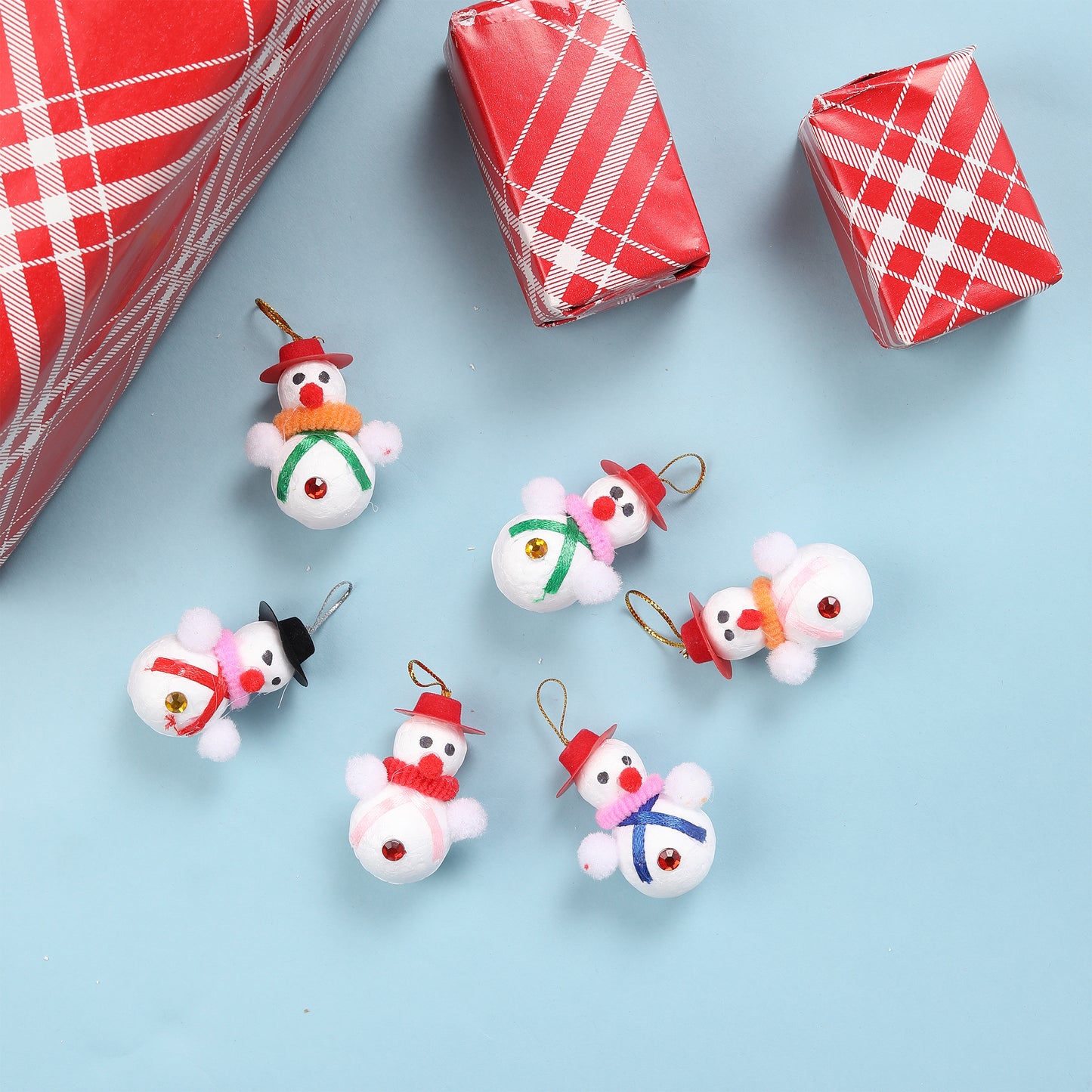 Merry Christmas Decor Snowman Hanging Ornaments (Pack of 6) Props Christmas Tree Decorations Items for Home Office | Xmas Gift for Women Men Family Friends